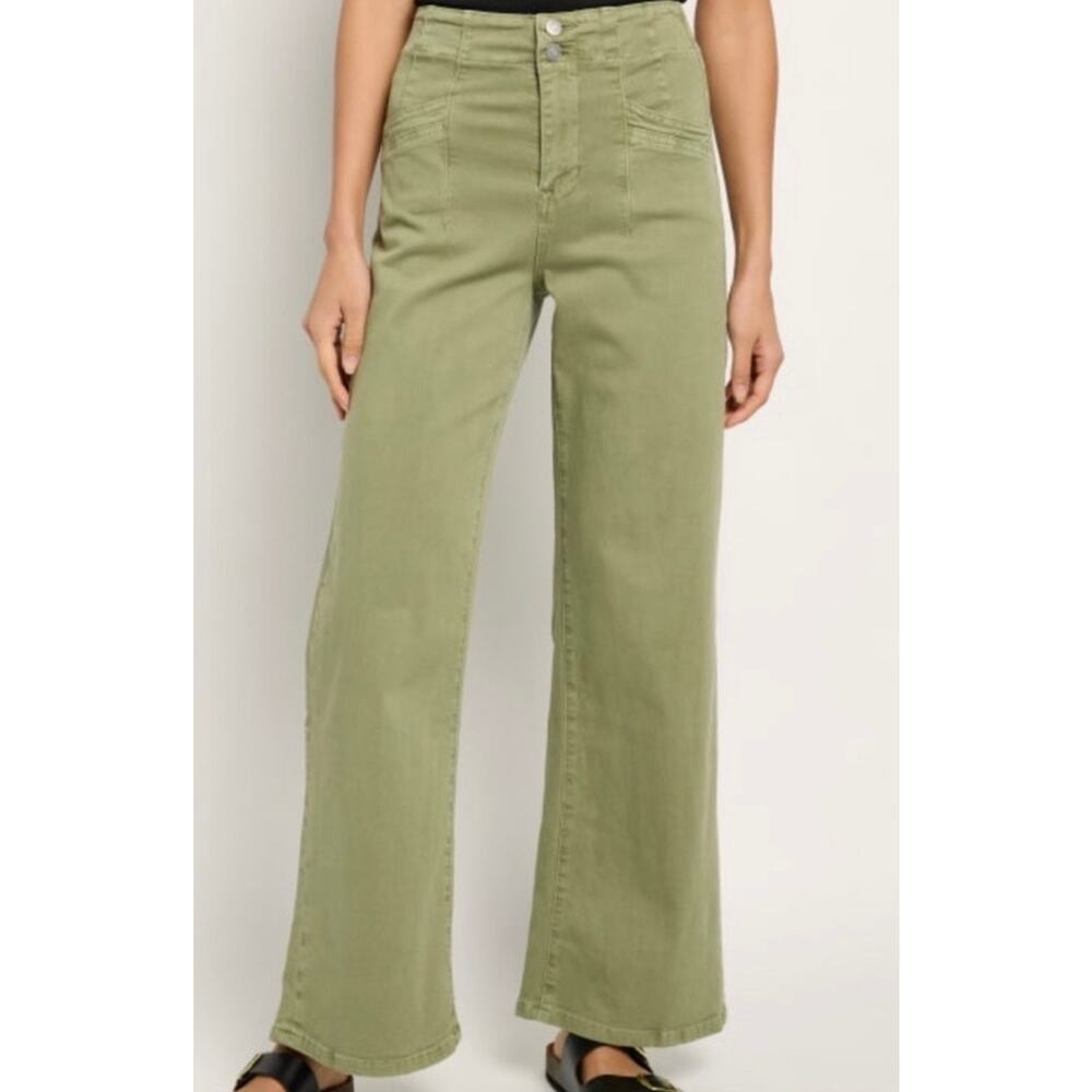 Mica Los Angeles Pants Women's SZ 31 NWT wide leg green super high rise waist